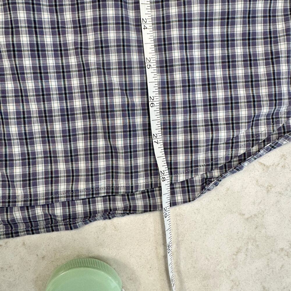 J Press Tartan Button Down Shirt Men's XL Purple Blue Cotton Heritage Plaid - Picture 15 of 16